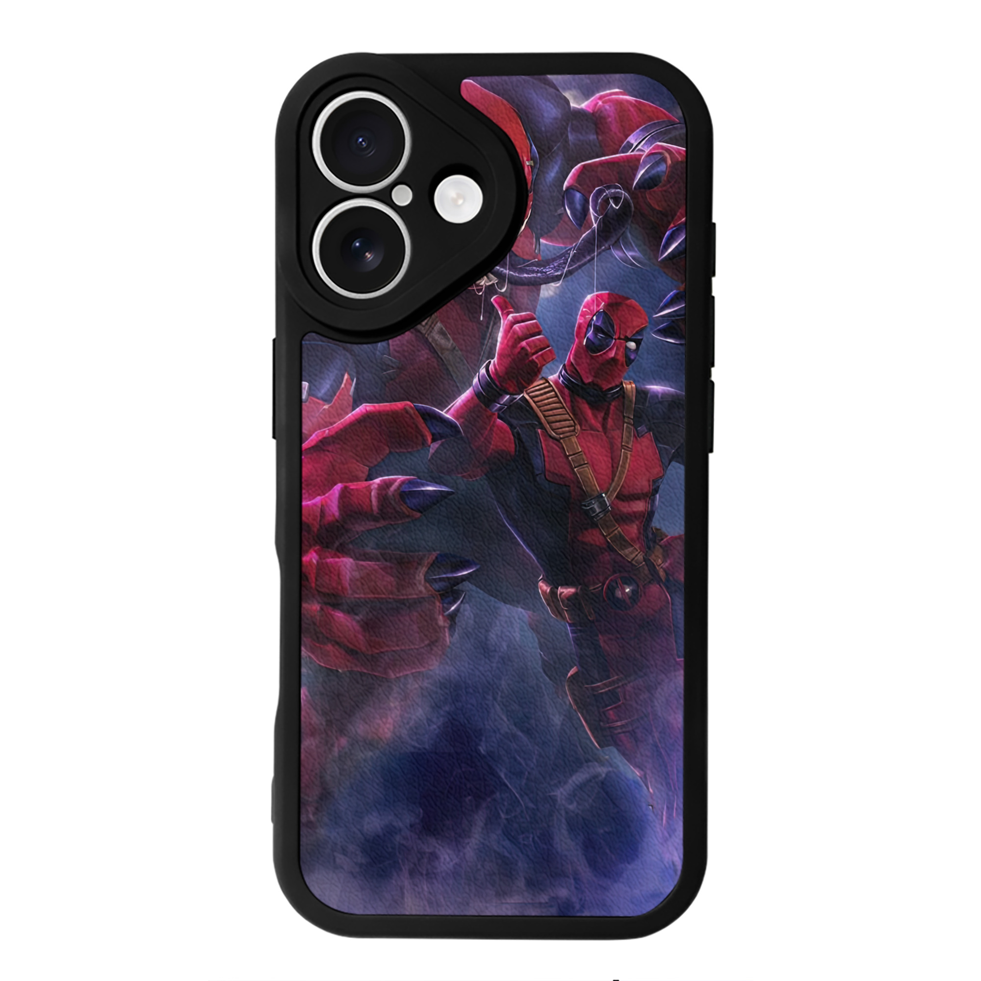 （画像用） Deadpool デッドプール 【iPhone 16シリーズ対応】シリコンスマホケース（レザー調） 材質：シリコン